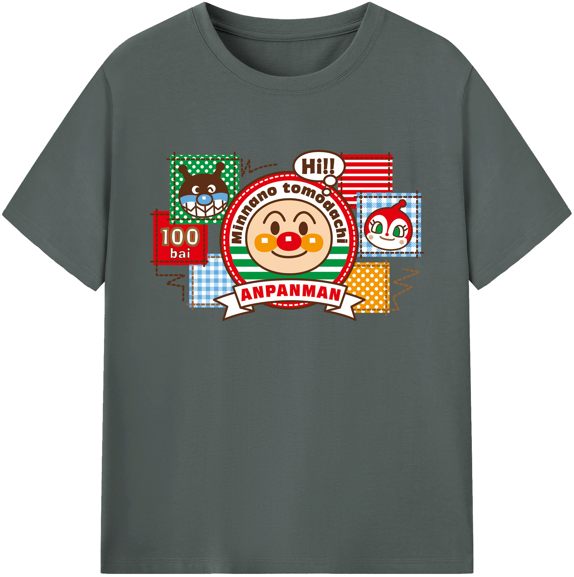 （画像用） アンパンマン Anpanman 綿100％ メンズ半袖Tシャツ｜肌触りやわらか＆通気性